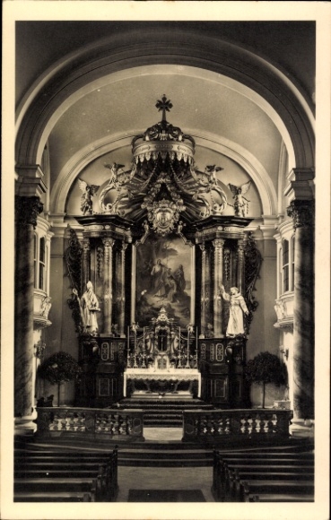Picture PC Mannheim in Baden, altar, church interior, statues, paintings, parish church of St. Jakob