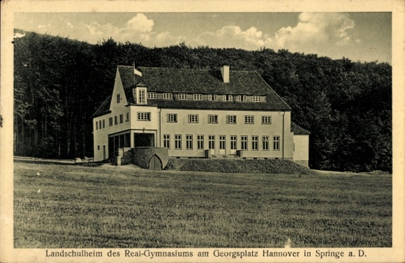 Postcard Springe am Deister, country boarding school of the Real-Gymnasium at Georgsplatz Hannover