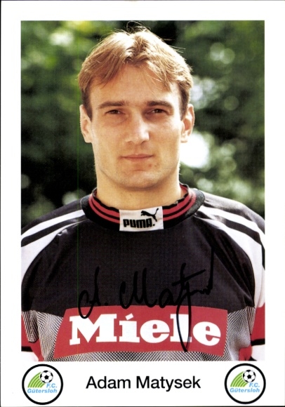 Autogrammkarte Fußballer Adam Matysek, FC Gütersloh, Autogramm