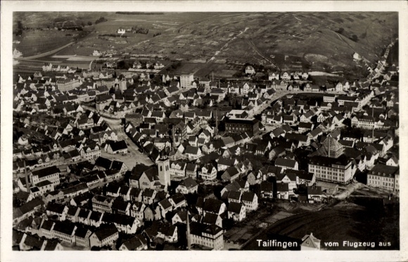 Postcard Tailfingen Albstadt in the Zollernalbkreis, aerial photograph