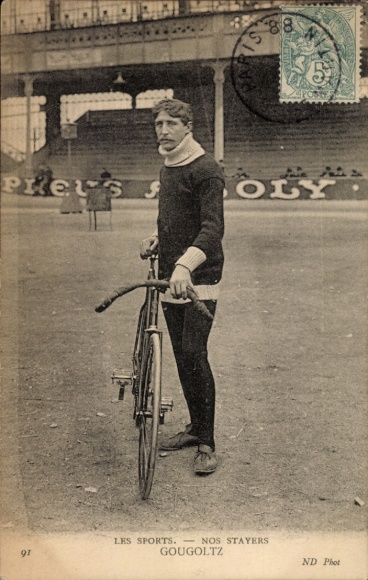 Ak Radrennfahrer Jean Gougoltz, Portrait