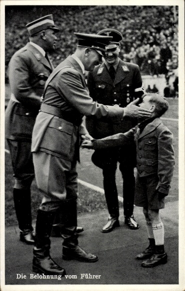 Ak Die Belohnung vom Führer, Adolf Hitler, Junge