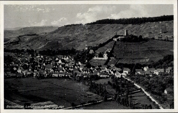 Ak Beilstein in Württemberg, Fliegeraufnahme, Langhens