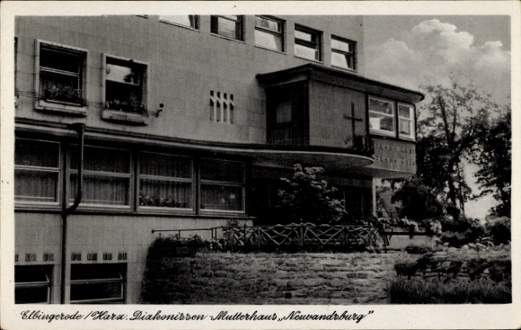 Postcard Elbingerode Oberharz am Brocken, Deaconess Motherhouse, Neuvandsburg, Cross, Architecture, 193