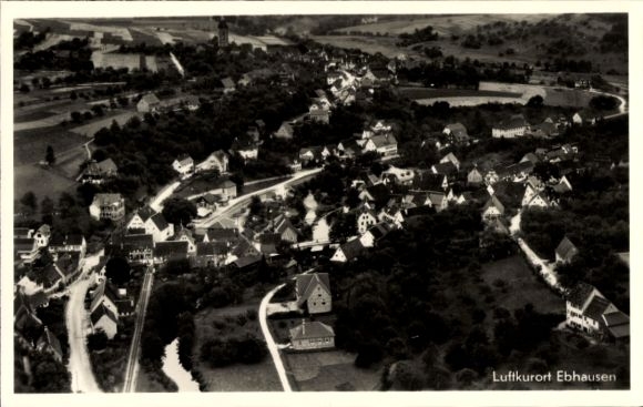 Ak Ebhausen im Schwarzwald Württemberg, Fliegeraufnahme
