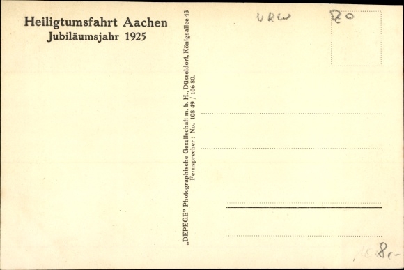 Postcard Aachen in North Rhine-Westphalia, The sick are touched with the sanctuary, anniversary year 1925