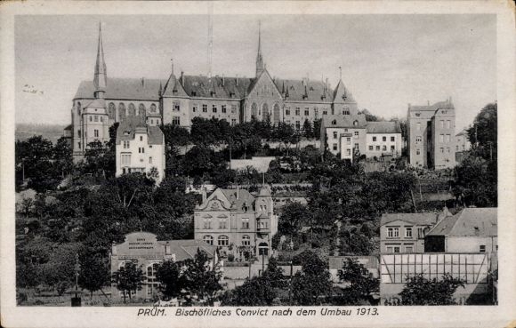 Postcard Prüm in the Eifel, Episcopal Convict after the renovation in 1913