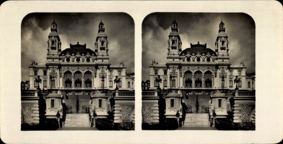 Stereo photo Monte Carlo Monaco, casino, front view