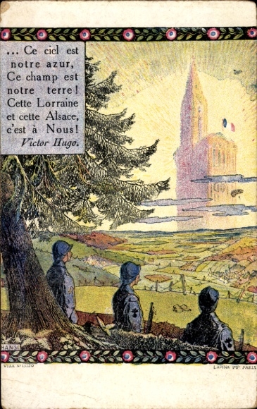 Künstler Ak Hansi, Französische Soldaten, Zitat von Victor Hugo