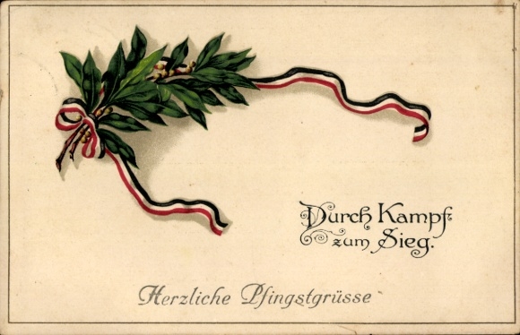 Postcard Congratulations Pentecost, Through Struggle to Victory