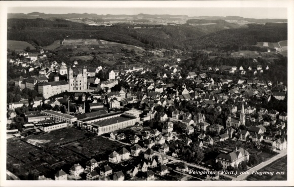 Postcard Weingarten in Württemberg, Weingarten (Württ.) from the plane