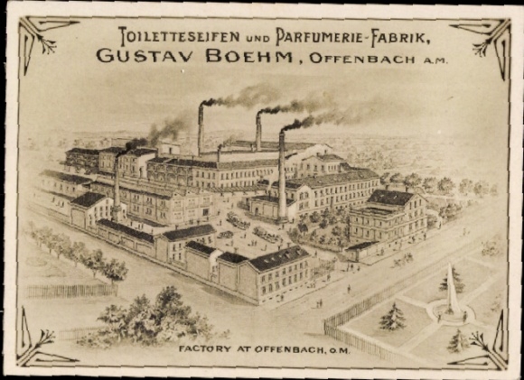 Photo Offenbach am Main Hessen, toilet soap and perfumery factory Gustav Boehm