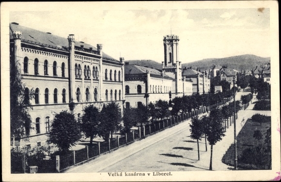 Postcard Liberec Liberec City, Velka Kasarna, Big Barracks