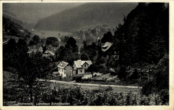 Postcard Bad Herrenalb in the Black Forest, Landhaus Schatthalden, owner Paul Gehrung