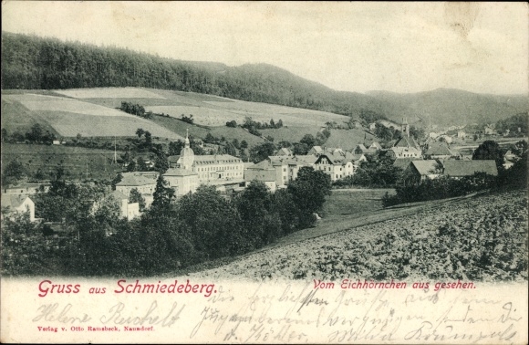 Postcard Schmiedeberg Dippoldiswalde in the Eastern Ore Mountains, view from the squirrel