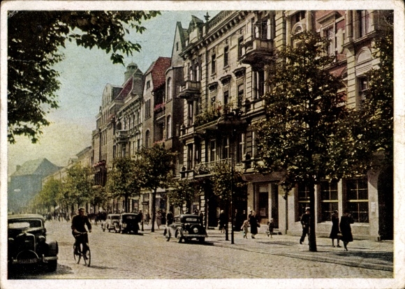 Ak Bydgoszcz Bromberg Westpreußen, Straßenpartie
