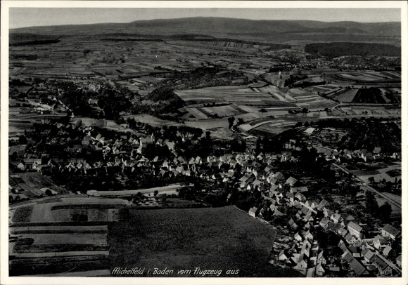 Postcard Michelfeld Angelbachtal Baden Württemberg, aerial photograph