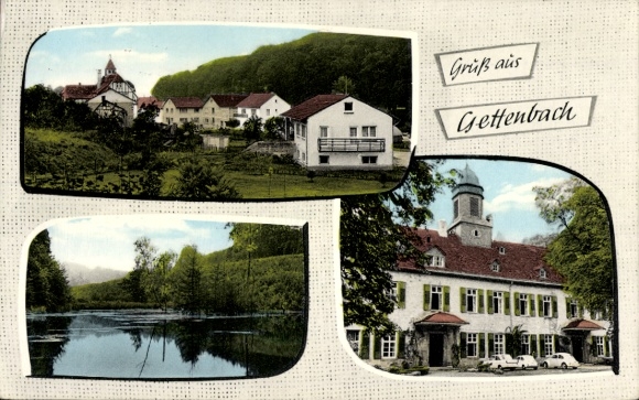Postcard Gettenbach Gründau in Hessen, partial views
