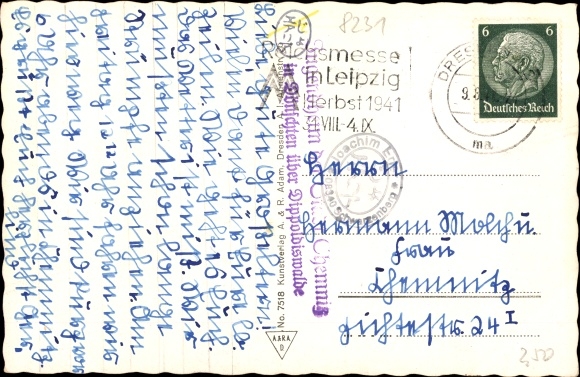 Postcard Niedermöbel in the Ore Mountains, view of the place