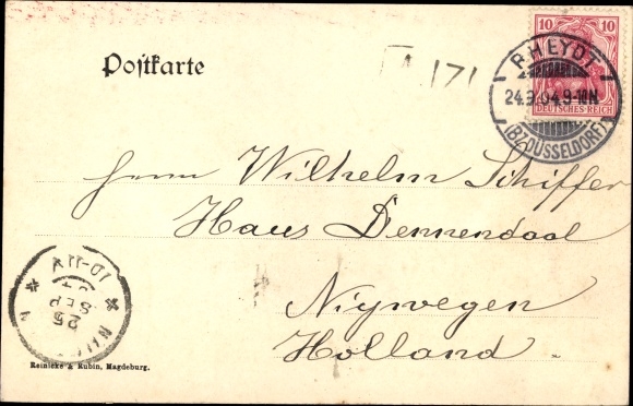 Postcard Rheydt Mönchengladbach am Niederrhein, lot in Augustastraße