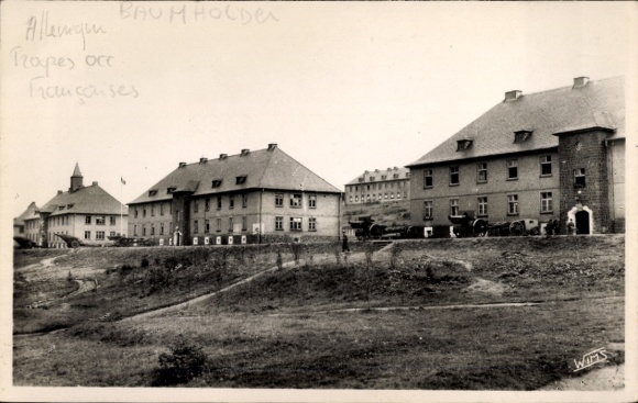 Baumholder legerbasis in het district Birkenfeld, Franse bezettingszone, militair kamp
