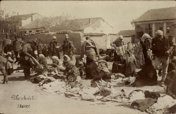 Photo Postcard Prilep Macedonia, street vendor, market