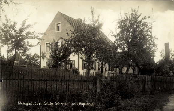 foto Ak Kleingiesshübel Reinhardtsdorf Schöna Saksisch Zwitserland, Haus Kopprasch