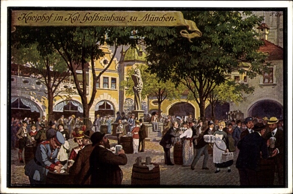 KP artystyczna Quidenus, F., Monachium, Bawaria, Kneiphof im Kgl. Hofbräuhaus