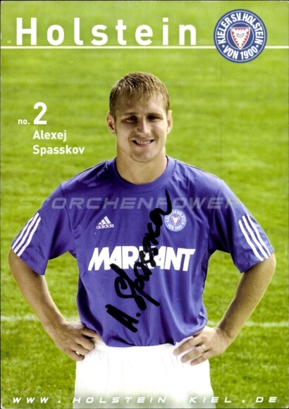 Autograph card footballer Alexej Spasskov, Holstein Kiel, autograph
