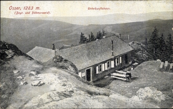 Postcard Lohberg Lower Bavaria, accommodation house at the Osser