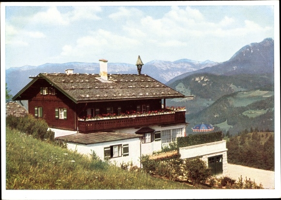 Postcard Obersalzberg Berchtesgaden in Upper Bavaria, Berghof, Haus Wachenfeld, country house of the Reich Chancellor