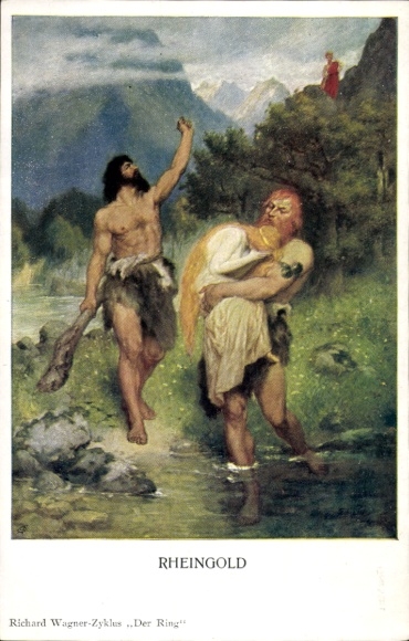 Ansichtkaart Rheingold, Richard Wagner, operascène