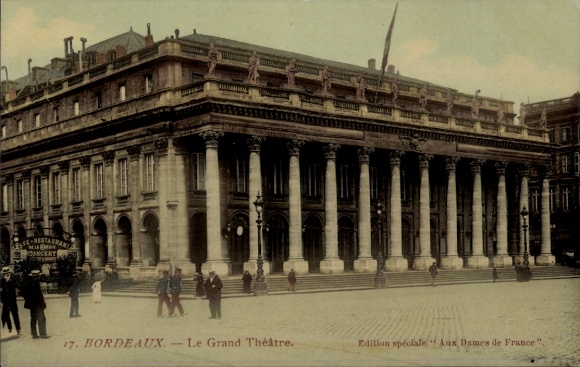 Ak Bordeaux Gironde, Le Grand Théâtre in concertaankondiging, speciale editie