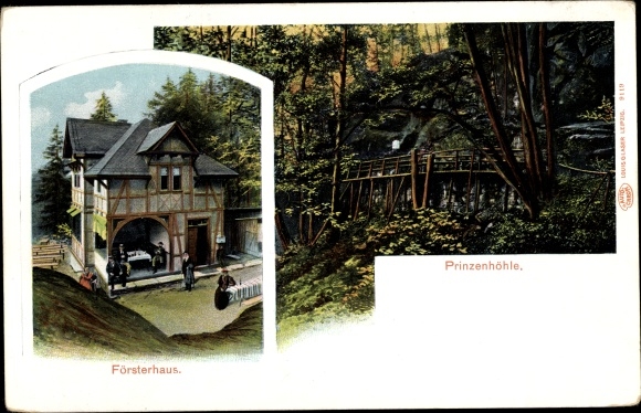 PC Hartenstein in the Erzgebirge of Saxony, forester&#39;s house, prince&#39;s cave