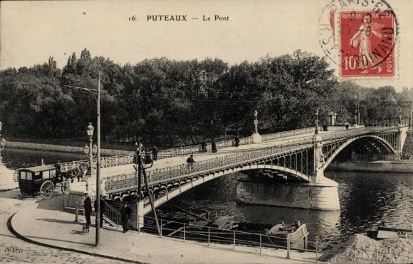 Ak Puteaux Hauts de Seine, Brücke über die Seine