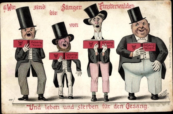 Artist Postcard Richter, B., Finsterwalde in Lower Lusatia, We are the singers from Finsterwalde