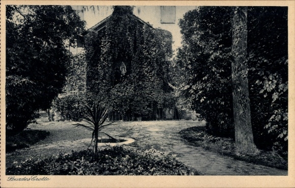Postcard Zangberg in Upper Bavaria, Educational Institute of the Salesian Sisters of St. Joseph, Lourdes Grotto