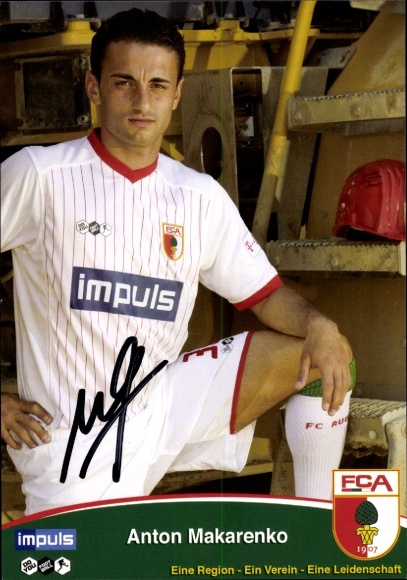 Autogrammkarte Fußballer Anton Makarenko, FC Augsburg, Autogramm