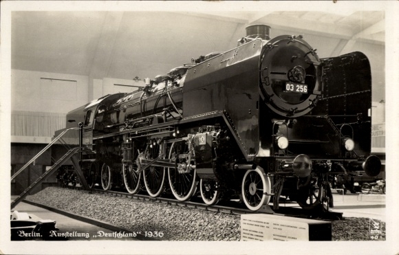 Ak Berlin, Ausstellung Deutschland 1936, 2C1 Dampflokomotive Nr. 03 256, Reichsbahn