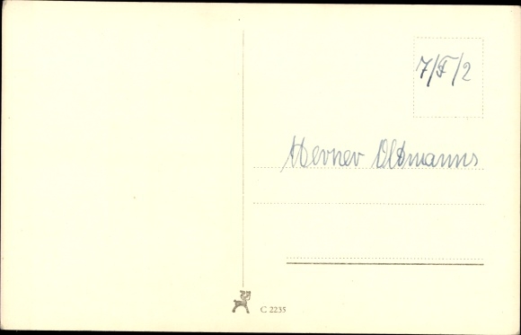 Postcard Actor Erich Fiedler, portrait with cigarette