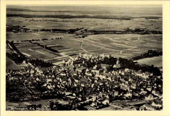 Postcard Schwaigern in Württemberg, aerial photograph
