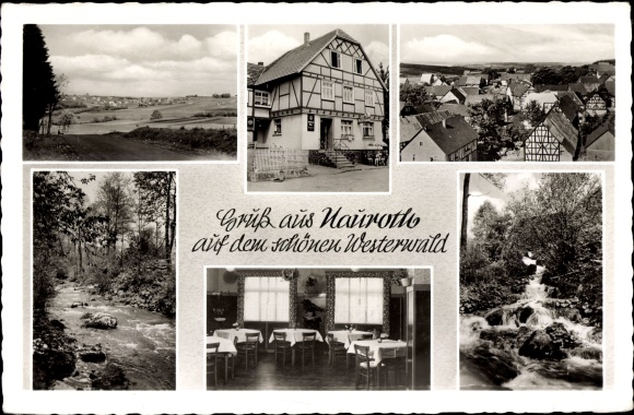 PC Nauroth in the Westerwald, panorama, partial views, Inn Josef Hofmann, half-timbered house, dining room