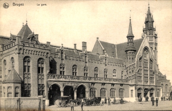 Ak Bruges Brügge Flandern Westflandern, Bahnhof