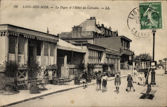 CPA Lion-sur-Mer Calvados, La Digue et l'Hôtel du Calvados