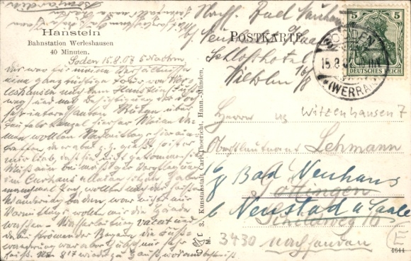 Ak Rimbach Bornhagen im Eichsfeld, Burg Hanstein,