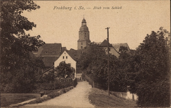 Postcard Frohburg in Saxony, view from the castle