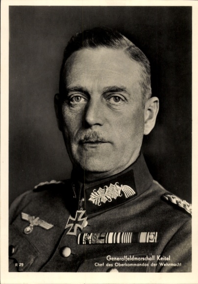 Ak, posiadacz Krzyża Rycerskiego, feldmarszałek Wilhelm Keitel, portret