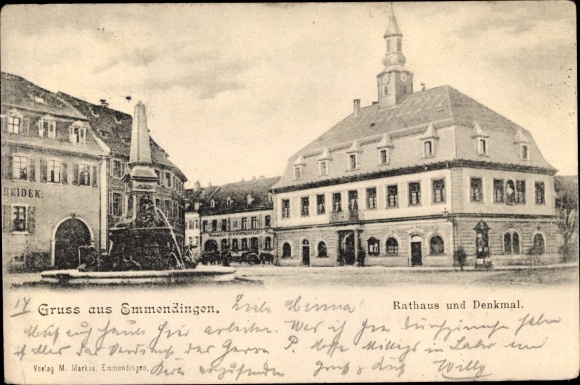 KP Emmendingen w Baden, ratusz, pomnik