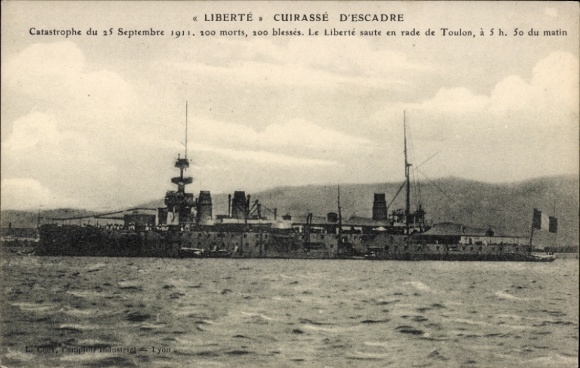 CPA Marine militaire, Liberte, Cuirasse d'Escadre, Catastrophe du 25 September 1911