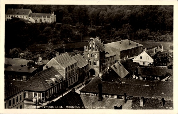 Ak Templin in der Uckermark, Mühlentor und Bürgergarten
